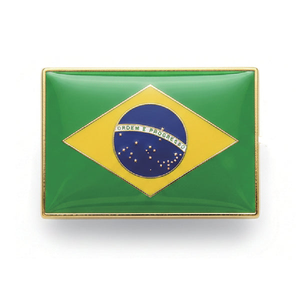 World Cup Flag Metal Badge - Brazil